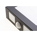 CMD Creative Metalldesign Outdoor wall luminaire AQUA LEGENDO with motion detector, IP44, 2x E27, stainless steel / opal glass, anthracite