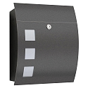 Postkasse WINDOW-VERSION med l�s, buet, antracit