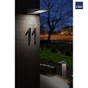  Solar outdoor wall luminaire with motion detector + night light, IP54, stainless steel / opal glass, anthracite