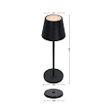 CMD Creative Metalldesign Batteri bordlampe med USB tilslutning IP44, pulverlakeret, sort mat d�mpbar