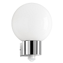 Udend�rs wall luminaire AQUA BALL rund, med bev�gelsesdetektor E27 IP44, rustfrit st�l