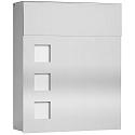 Postkasse WINDOW-VERSION firkantet, lige, med l�s, rustfrit st�l