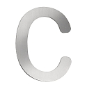 Husnumre c lille, rustfrit st�l b�rstet