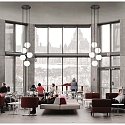 Casablanca pendant luminaire ACAI 26 5 flames, round E27 IP20, mat, opal white dimmable