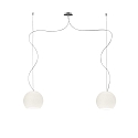 Pendant luminaire BELL, 2x E27, IP20, opal white matt