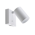 L�selampe CAN TILT SQUARE USB firkantet, med afbryder, med USB-opladningsfunktion, kardanisk drejning GU10 IP20, hvid 