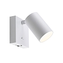 L�selampe CAN TILT SQUARE USB firkantet, med afbryder, med USB-opladningsfunktion, kardanisk drejning GU10 IP20, hvid 