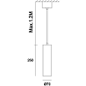  Pendel POLLUX, GU10, beton, gr�