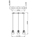Deko-Light LED pendant luminaire ELECTRA, 3 flames, 12W 3000K 540lm 100�, glass chromed