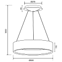 Deko-Light pendant luminaire SCULPTORIS 80 CCT DIM CCT Switch, ring shape IP20, mat, deep black dimmable