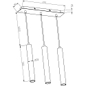 Deko-Light Pendel SLIM 3-flammer, lang, UGR < 19, omskiftelig IP20, kulsort 