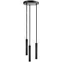 Pendel SLIM 3-flammer, rund, UGR < 19, omskiftelig IP20, kulsort 