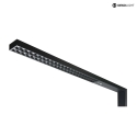 floor lamp OFFICE THREE MOTION for VDU workstation, with sensor, with grid IP20, dark grey, black matt dimmable