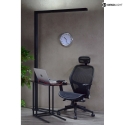 floor lamp OFFICE THREE MOTION for VDU workstation, with sensor, with grid IP20, dark grey, black matt dimmable