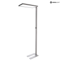 Deko-Light floor lamp OFFICE ONE up / down, for VDU workstation, with touch dimmer IP20, white aluminum dimmable