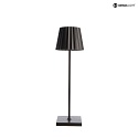 battery table lamp SHERATON II dimmable IP54, black dimmable