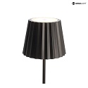 battery table lamp SHERATON II dimmable IP54, black dimmable