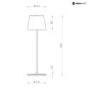 battery table lamp CANIS IP65, beige, mat dimmable