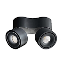 Loftlampe UNI II MINI DOUBLE TILT 2-flammer, kardanisk drejning IP20, kulsort d�mpbar