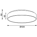 Deko-Light wall and ceiling luminaire MENKAR 60 IP20, white
