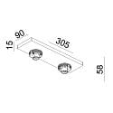 Deko-Light Loftlampe CAN TILT SQUARE BASE 30.5CM MIX'N MATCH 1/3 2-flammer, firkantet, uden sk�rm, kardanisk drejning GU10 IP20, sort