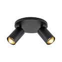 Deko-Light Loftlampe CAN TILT ROUND BASE � 20CM MIX�N MATCH 2-flammer, rund, uden sk�rm, kardanisk drejning GU10 IP20, sort