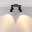 Deko-Light Loftlampe CAN TILT ROUND BASE � 20CM MIX�N MATCH 2-flammer, rund, uden sk�rm, kardanisk drejning GU10 IP20, sort