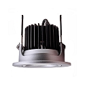  Recessed LED ceiling luminaire COB 68 cCT, 8W, 24V, 65�, 250cm-6500K, IP20, brushed silver