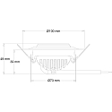 LED Loftindbygningslampe SATURN, 8W, 20-22V, 37�, 4000K, IP20, sort / krom
