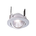 KapegoLED Loftindbygningslampe COB-68-350mA-4000K-rund-flad, b�rstet s�lv
