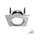 Deko-Light LED Ceiling recessed luminaire COB-68-350mA-SQUARE, current constant, 6W, 4000K, 45, brushed silver