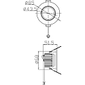 Deko-Light LED Loftindbygningslampe COB-68-24V-RUND, sp�nding konstant, 8.5W, 2700K, 45�, b�rstet s�lv