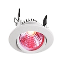Recessed LED ceiling luminaire COB LED 68 RGBW, 24V DC, 8.5W RGB+WW 500lm 50�, voltage constant, dimmable, white