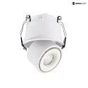 Deko-Light Recessed LED ceiling luminaire UNI II MINI, 18-19V DC, current constant, 9W 3000K 670lm 33, dimmable, white