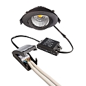 Deko-Light recessed spotlight DIONE IP20 swivelling, wired through IP20, black dimmable