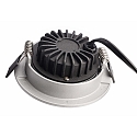 Deko-Light recessed spotlight DIONE IP44 DIM 830 swivelling, wired through IP44, silver dimmable