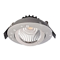 Deko-Light recessed spotlight DIONE IP44 DIM 840 swivelling, wired through IP44, silver dimmable