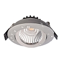 Deko-Light recessed spotlight DIONE IP44 DTW 930-918 swivelling, Dim-To-Warm, wired through IP44, silver dimmable