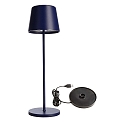 Batteri bordlampe BUNDLE CANIS s�t med 1, med oplader IP65, mat, koboltbl� d�mpbar