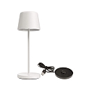 Batteri bordlampe BUNDLE CANIS MINI s�t med 1, med oplader IP65, mat, hvid d�mpbar