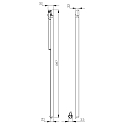 3-faset lampe LINEAR 100 II stiv, konstant sp�nding, med adapter IP20, mat, m�lkeagtig, s�lv 