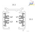 3-Faset strmskinne D LINE, overflade montering, 220-240V AC/50-60Hz, 100cm, sort