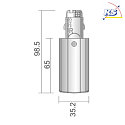 Deko-Light Accessories for 3-Phase track system D LINE - electrical Feed-In right, 220-240V AC/50-60Hz, gray