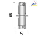 Tilbehr til 3-Faset skinnesystem D LINE - mekanisk stik, 220-240V AC/50-60Hz, sort