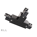 Tilbeh�r til 3-Faset skinnesystem D LINE - T-samlestykke venstre-venstre-h�jre med �ndringsmekanisme, 220-240V AC, sort