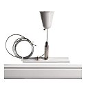 Deko-Light Tilbeh�r til 3-Faset skinnesystem D LINE - Wire oph�ngningsbeslag med Loftroset, justerbar, maks. 150cm, hvid