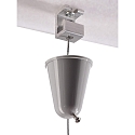 Deko-Light Tilbeh�r til 3-Faset skinnesystem D LINE - Wire oph�ngningsbeslag med Loftroset, justerbar, maks. 150cm, gr�