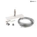 Accessory for 3-phase track system D LINE wire suspension holder mini with 5,0m suspension rope, white