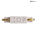 Deko-Light 1-phase straight connector D ONE with feed-in option, left-right, white