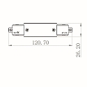 Deko-Light 1-faset langsg�ende stik D ONE med mulighed for indf�dning, venstre-h�jre, hvid